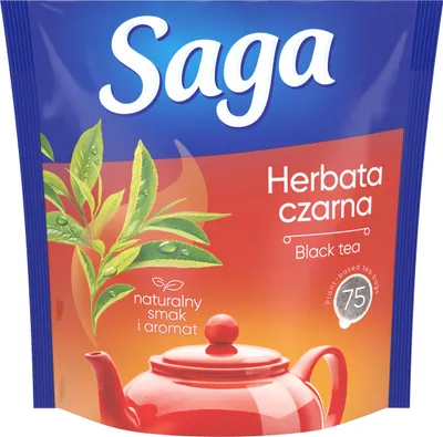 Zdjęcie produktu dla Herbata Saga czarna 75 torebek ekspresowych