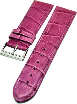 Produktbild von Uhrenarmband Kalbleder BROMBEER 14mm mit Alligator-Struktur