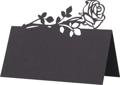 Produktbild von 50pcs Favor Decor Laser Cut Rose Design Blank Tisch Name Platz Karte Für Hochzeit Party Treffen