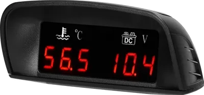 Obrázek produktu pro 2 v 1 univerzální digitální měřič teploty vody a napětí pro automobily s 1/8NPT senzorem pro osobní automobily, nákladní automobily, SUV a karavany