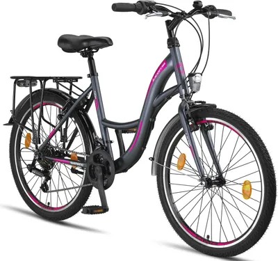 Produktbild von Licorne Bike Stella Premium City Bike 20,24,26 und 28 Zoll Fahrrad für Mädchen Herren und Damen 21 Gang (6 Gang bei 20 Zoll) Holland Citybike
