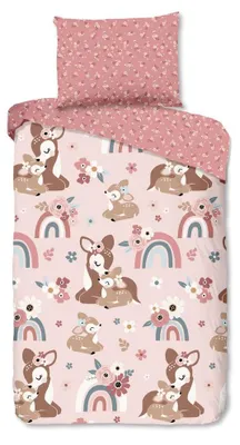 Productafbeelding van Good Morning Kinderdekbedovertrek "Bibi" - Roze - (100x135 cm) - 100% Katoen