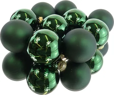 Produktbild von Christbaumkugeln Weihnachtskugeln Glas Ø 6 cm grün matt/glanz 10 Stück