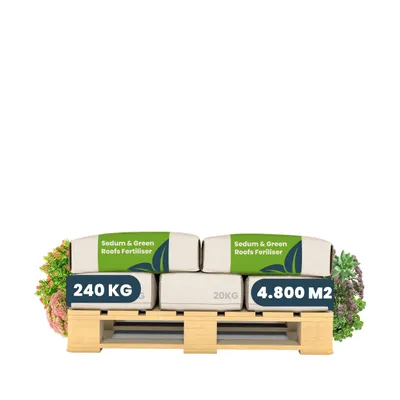 Obrázek produktu pro Hnojivo pro rozchodníky a zelené střechy 240 kg = 4800 m² – hnojivo pro extenzivní zelené střechy, speciální hnojivo bohaté na živiny pro střešní rostliny – Organifer