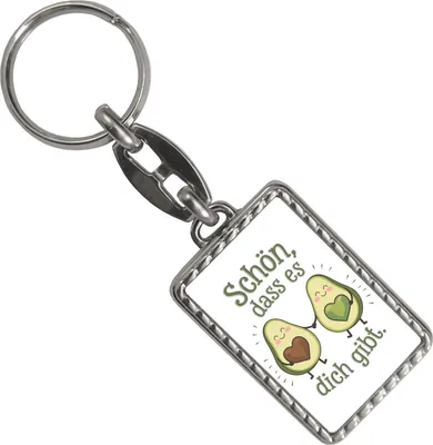 Produktbild von Avocado Herzkerne Schlüsselanhänger mit Bordüre Schön dass es Dich gibt