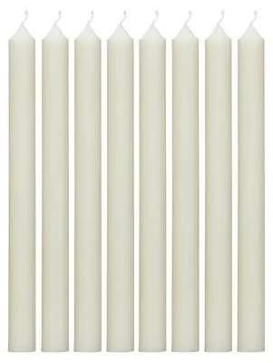 Produktbild von Pomax Candle 8er-Set Kerzen aus Paraffinwachs, Elfenbein, Ø 2,2 x H 25 cm