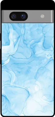 Produktbild von Handyhülle für Google Pixel 7 mit Marmordruck - TPU Backcover Case Marble Design - Hellblau