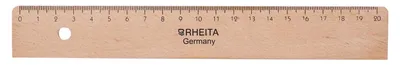 Produktbild von Rheita Holzlineal, naturbelassen, 20 cm, mit Tuschekante