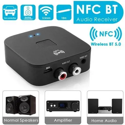 Produktbild von AUX Cinch Buchse Hifi Wireless Audio Adapter NFC Bluetooth 5.0 Empfänger 3.5mm