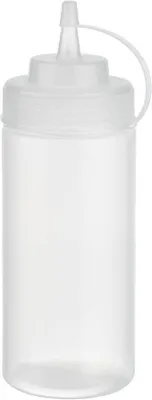 Productafbeelding van Set van 6 transparante knijpflesjes 490 ml met schroefdeksel