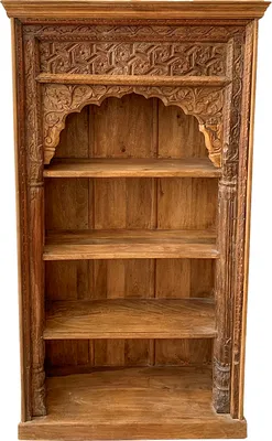 Produktbild von Regal Mango Massiv Holz Muster 19 Vintage 195 cm hoch für Diele oder Schlafzimmer | Standregal Braun ohne bohren für Badezimmer | Raumteiler Wandregal für Bücher CD DVD Wohnzimmer