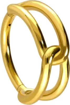Produktbild von Ohrpiercing, Nasenpiercing, Septum Piercing Chirurgenstahl Segmentring Clicker KNOTEN Gold Innendurchmesser: 10 mm
