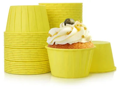 Papier-Muffinförmchen, 50 Stück, gelb, Ø 6,5 cm