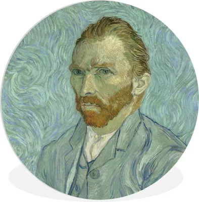 Produktbild von MuchoWow® Rundes Wandbild - Runde Bilder Selbstporträt - Gemälde von Vincent van Gogh Ø 30 cm Kreis Wanddekoration Kunststoff - Wandkreis - Wandschmuck - Schlafzimmer - Bilder - Der Kreis - Kunst für die Wohnung - Plastik - Kunstdruck - Wandbild