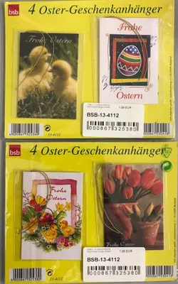 Produktbild von Ostern - Geschenkanhänger – Hase 4 Motive sortiert – mit Applikation