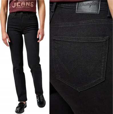 Produktbild von Wrangler STRAIGHT Drainpipe schwarz gerade Damen Denim Hose W27 L30