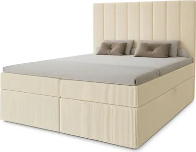 Obrázok produktu pre Hotelová manželská posteľ 180x200 GRETNA - smotanová + topper