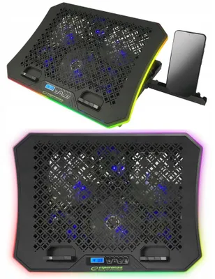 Produktbild von Laptop-Kühlständer RGB mit Handyhalterung, leise & leistungsstark