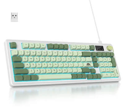 Obrázek produktu pro 96% Bezdrátová klávesnice s membránovými tlačítky, kabelové/Bluetooth 5.0/2.4G připojení, konstrukce s těsněním a RGB podsvícení