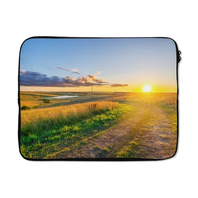Produktbild von MuchoWow® Laptop Hülle 17 Zoll Laptoptasche Sonne - Natur - Landschaft - Zipper - Schutzabdeckung