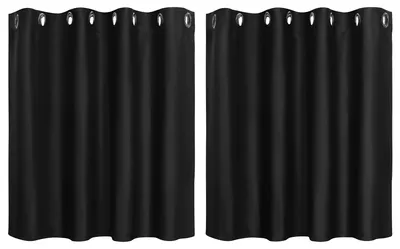 Verdunkelungsvorhang 2er-Set Polyester schwarz 90x132 cm
