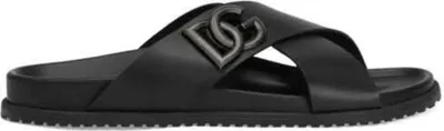 Produktbild von Dolce & Gabbana, Sandalen, Leder, Schwarz, Größe 40, elegantes Design, komfortable Passform, ideal für den Sommer.