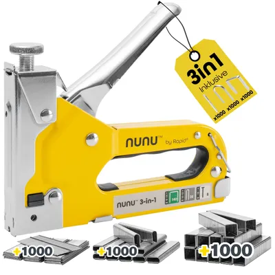 Zdjęcie produktu dla RAPID NUNU Zszywacz ręczny 3 w 1 do zszywek typu 140, 28, 8 – zestaw 5001728