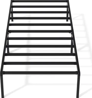 Zdjęcie produktu dla Rama łóżka Bettizia pod materac 200 x 90 cm, składana rama łóżka, łóżko metalowe czarne 1szt
