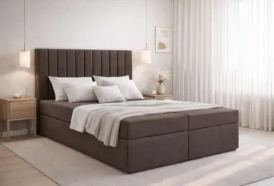Produktbild von AX LIVING Stauraum Boxspringbett Brown 180x200 cm ohne Topper Bursa Doppelbett