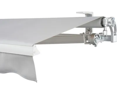 Produktbild von SOLUNA Gelenkarmmarkise Concept 4x2 Stoff Dessin 7552 Gestell Silber E6EV1 eloxiert Antrieb rechts inkl. Kurbel