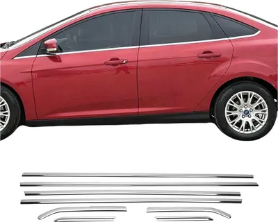 Produktbild von OMAC Zier- / Schutzleiste Türscheibe Fensterleiste 2608141 Fenster Ein-/Anbau für FORD FOCUS III Stufenheck Edelstahl für Ford Focus Limo