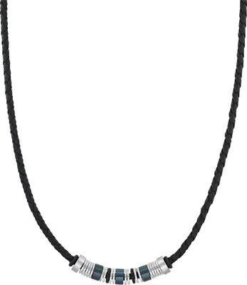 Produktbild von S.Oliver Halskette 2031474 Edelstahl Leder schwarz