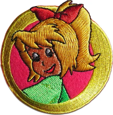 Produktbild von Bibi Blocksberg Kopf Comic Kinder - Aufnäher, Bügelbild, Aufbügler, Applikationen, Patches, Flicken, Zum Aufbügeln, Größe: 6,7 x 6,5 cm