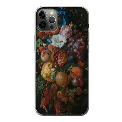 Produktbild von MuchoWow® Handyhülle Schutzhülle Hülle für iPhone 13 Pro Max Früchte und Blumen - Gemälde von Jan Davidsz. de Heem Silikon Softcase Handy Hülle - Mobiltelefon