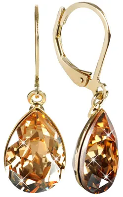 Obrázok produktu pre Elegantné pozlátené náušnice s kryštálmi Pear Golden Shadow