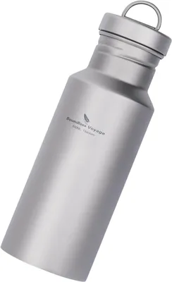 Productafbeelding van Drinkfles titanium - Brede opening - Enkelwandig