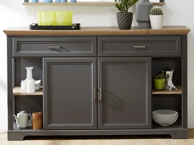 Produktbild von Sideboard Beistellschrank Anrichte Standschrank Kommode Schrank "Jillana II" Graphit / Artisan Eiche