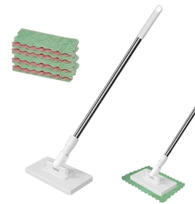 Produktbild von Moppsystem mit Druckmechanismus und 10 Mikrofaser-Reinigungstücher für eine hygienische Reinigung