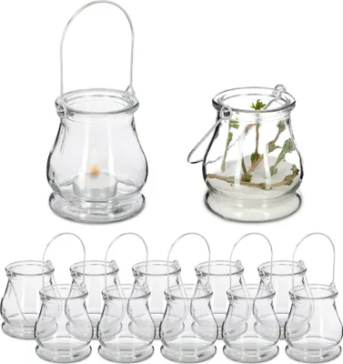 Obrázek produktu pro Relaxdays 4052025420499, 12 kusů, Sklo, Stříbrná, Průhledná