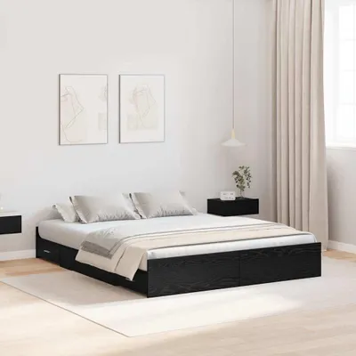 Immagine prodotto di Maison Exclusive - Struttura letto con contenitore Rovere Nero 140 x 190 cm