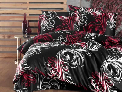 Image de Lin inclus Satin 140x220, 70x90cm Atlantis red