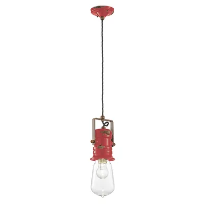 Zdjęcie produktu dla Ferroluce Urban ceramiczna lampa wisząca czerwona okrągła