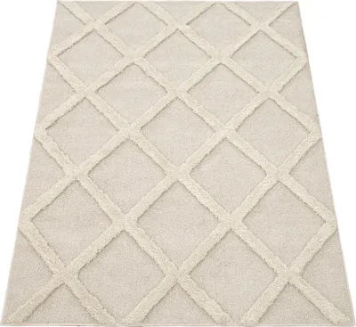 Immagine prodotto di Tappeto a pelo alto da salotto shaggy 3D ottico etno boho vintage look morbido dimensioni 120x160 cm