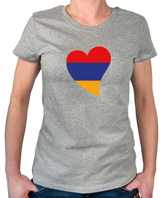 Produktbild von Huuraa Damen T-Shirt Armenien Flagge Herz XXL Sport Grey Bio Baumwolle Fairtrade Damenshirt Geschenkidee