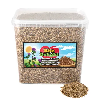 Produktbild von Bite&Delight Mariendistelsamen 6kg/10L – 100 % Natur, ballaststoffreich & leberunterstützend – Ideal für Detox, Verdauung & gesunde Ernährung