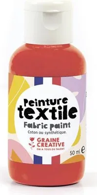 Image de Peinture Textile Rouge 50ml - Graine Creative