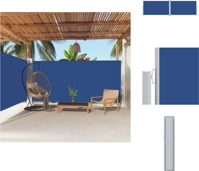 Produktbild von vidaXL Seitenmarkise Ausziehbar Blau 180x600 cm - Sonnenschirme & Sonnenschutze