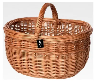 Produktbild von Ovaler Einkaufskorb aus geflochtener Weide mit Henkel 40x34cm
