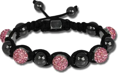 Produktbild von Shamballa Armband original Sterlinx mit 5 rosa Glitzerkugeln SHS51A