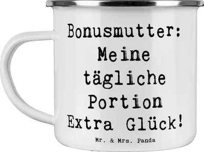 Produktbild von Mr. & Mrs. Panda reisetasse Spruch Bonusmutter Glück - Weiß - Geschenk, Dankeschön, Bindung, Kaffeepott, Haferl, Familie, Pott, Freude, Liebe, Geschenke, Zitat, Teetasse